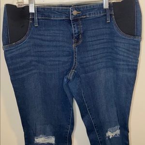 Maternity jeans with side panels
